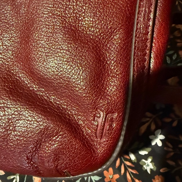 Vintage RARE Frye Red Studded Whipstitch Leather Shoulder Crossbody NWOT - Picture 4 of 15
